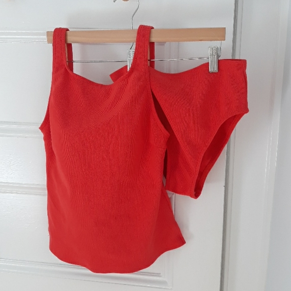 VTG 90s Y2K high neck rise orange bikini - Picture 3 of 15